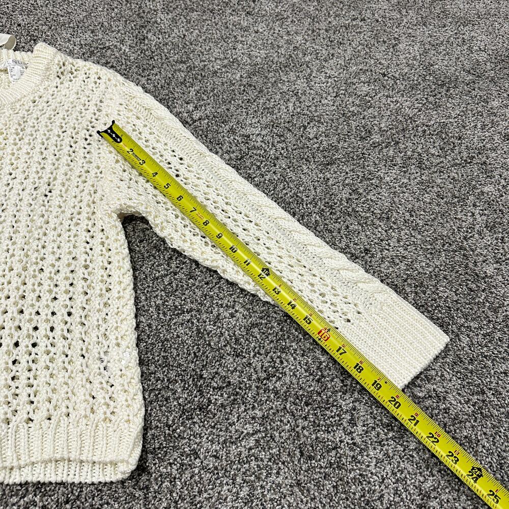 New with tags, VENUS Bow Tie Crochet Sweater, Cream, Size XL - Picture 10 of 15